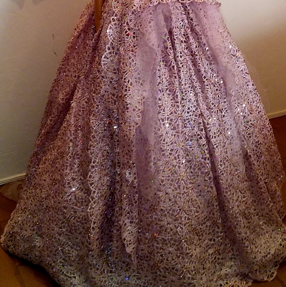 "HARLOW" Pink & Silver Medieval Goddess Babydoll Wedding Ballgown Set - Picture 2 of 4